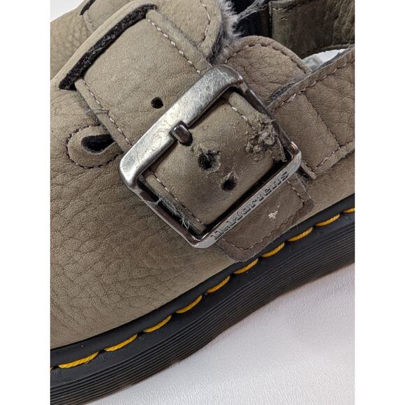 Dr. Martens Jorge II Leather Slingback Mules Muted Olive Shoes Size 8 - Picture 3 of 11